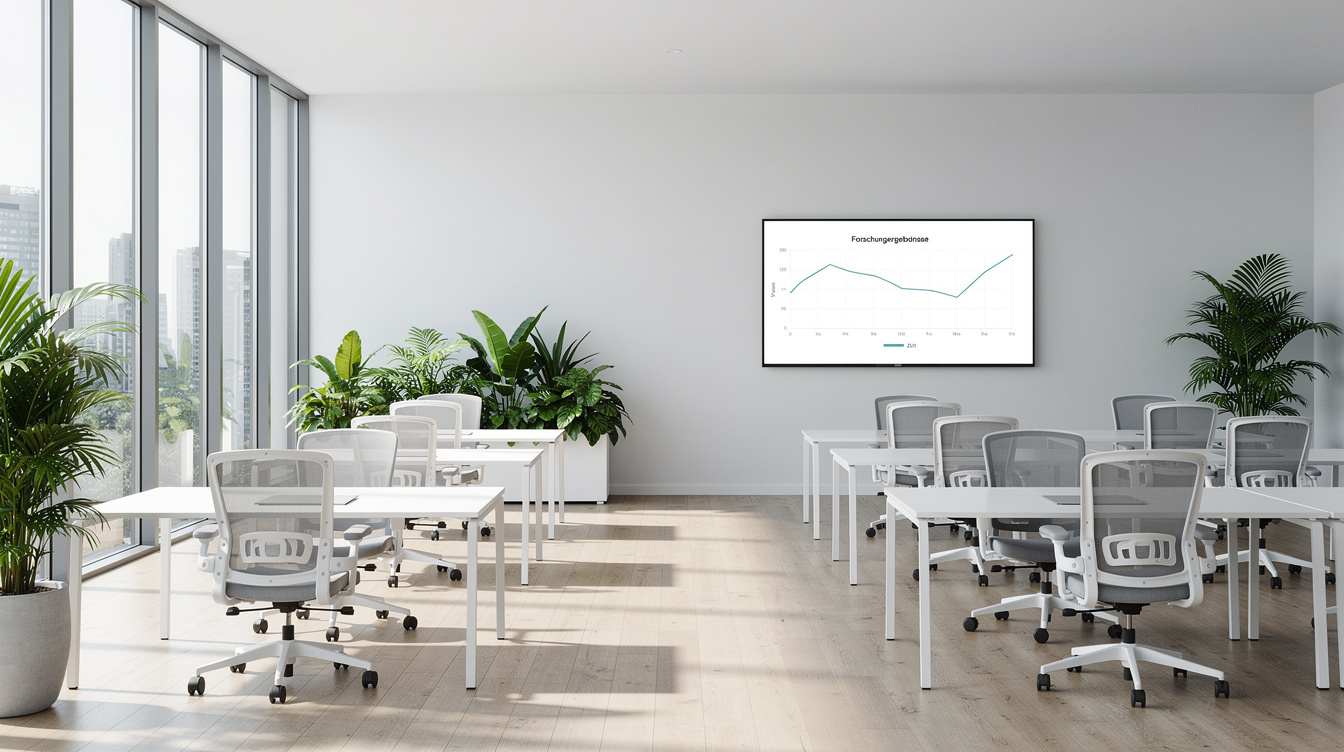 Bright modern research institute office interior