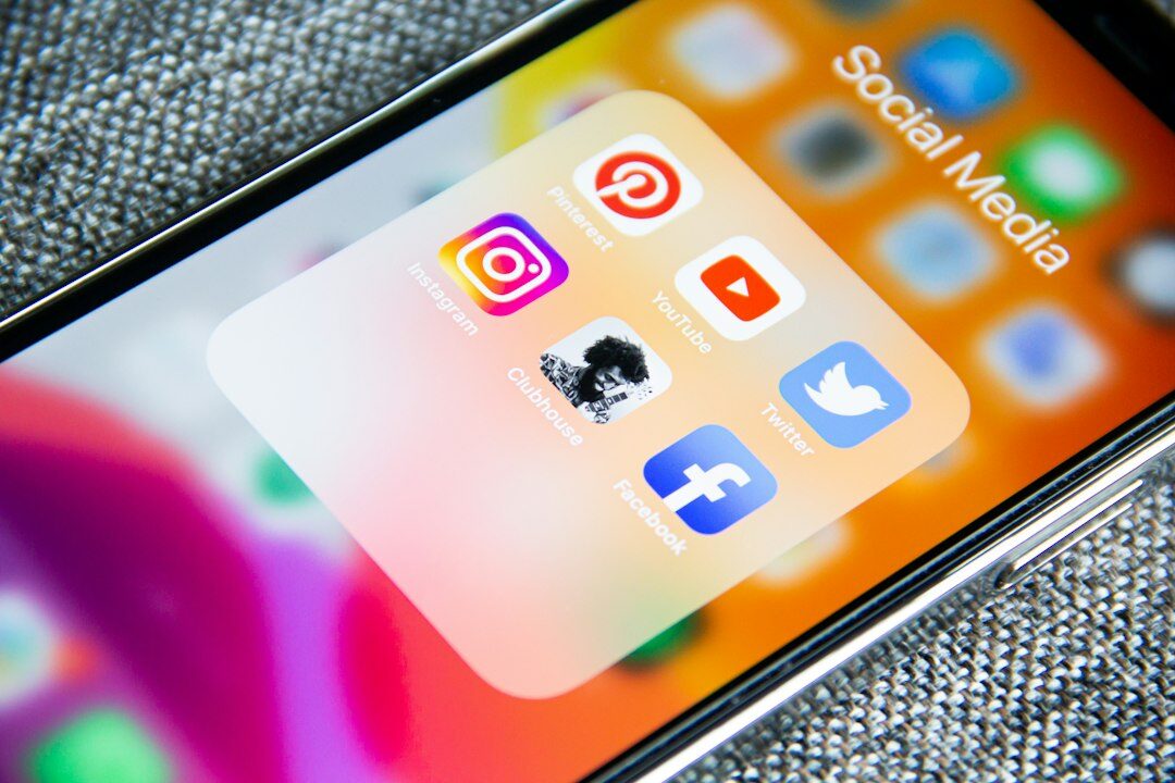 smartphone with social media apps